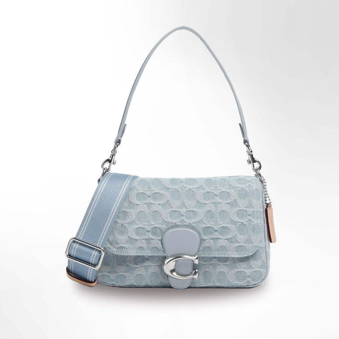 Soft Tabby Shoulder Bag In Signature Denim