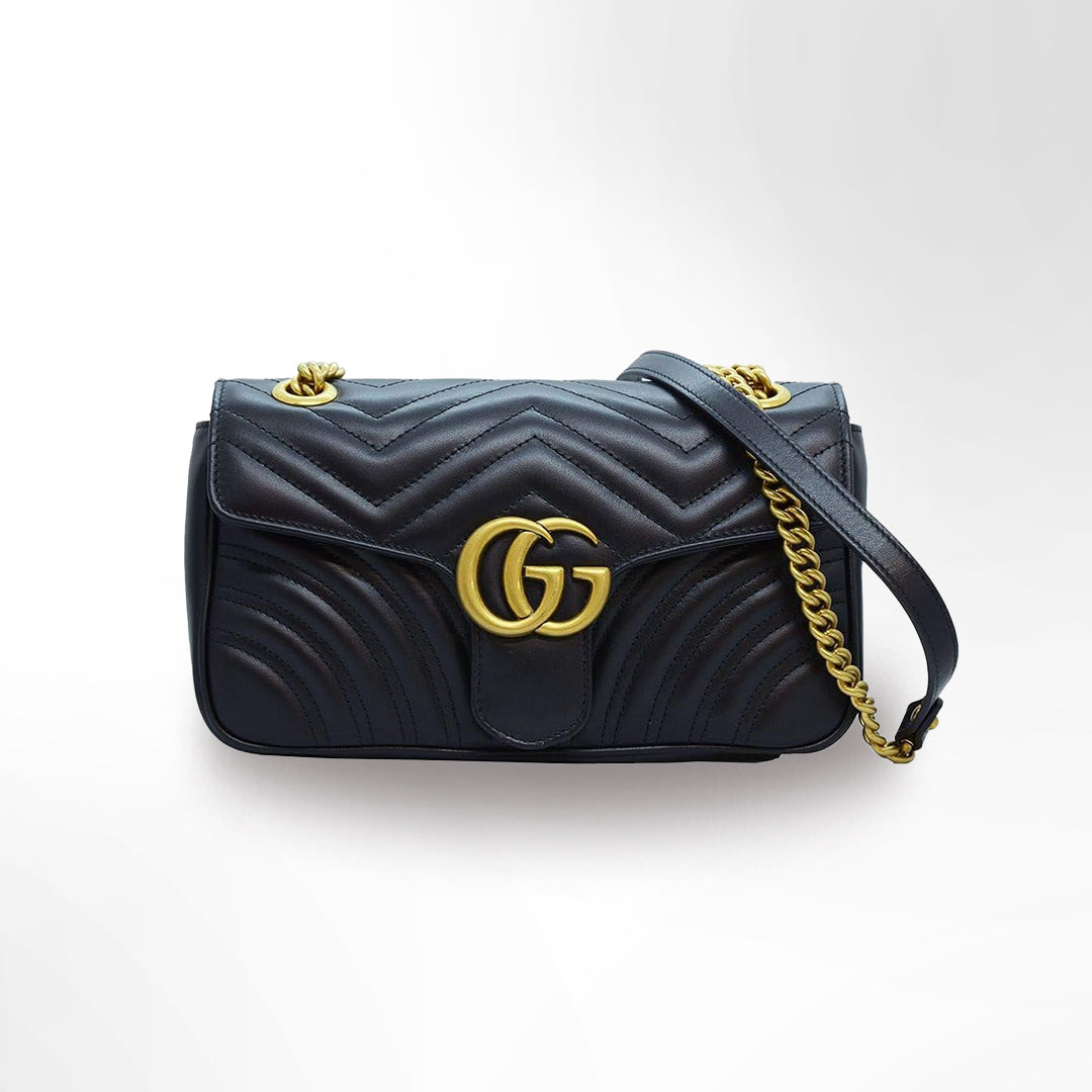 Gg marmont flap leather crossbody bag
