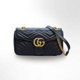 Gg marmont flap leather crossbody bag