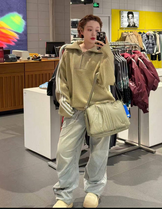 Adidas Quarter Zip knit sweatshirt