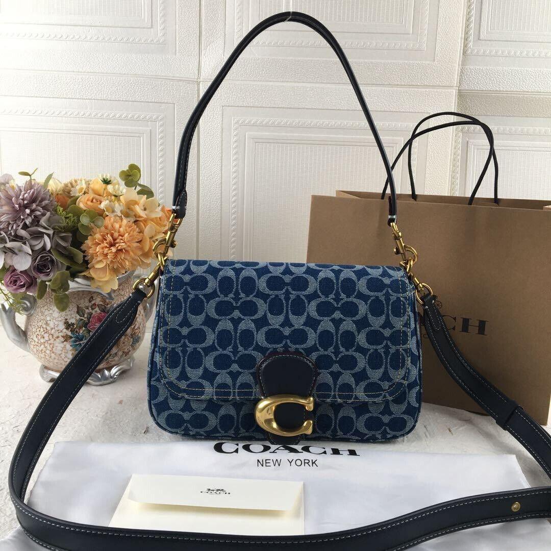 Soft Tabby Shoulder Bag In Signature Denim