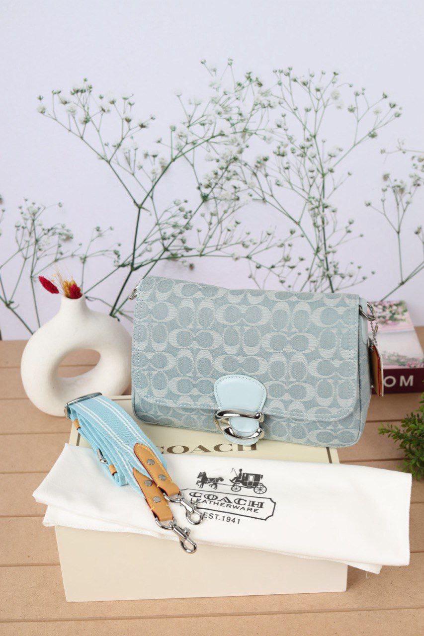 Soft Tabby Shoulder Bag In Signature Denim