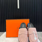 Hermes Suede Calfskin Go Mules