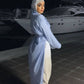 Blue Striped Wrap Long Shirt