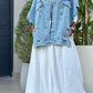 Cut Detail Denim Vest