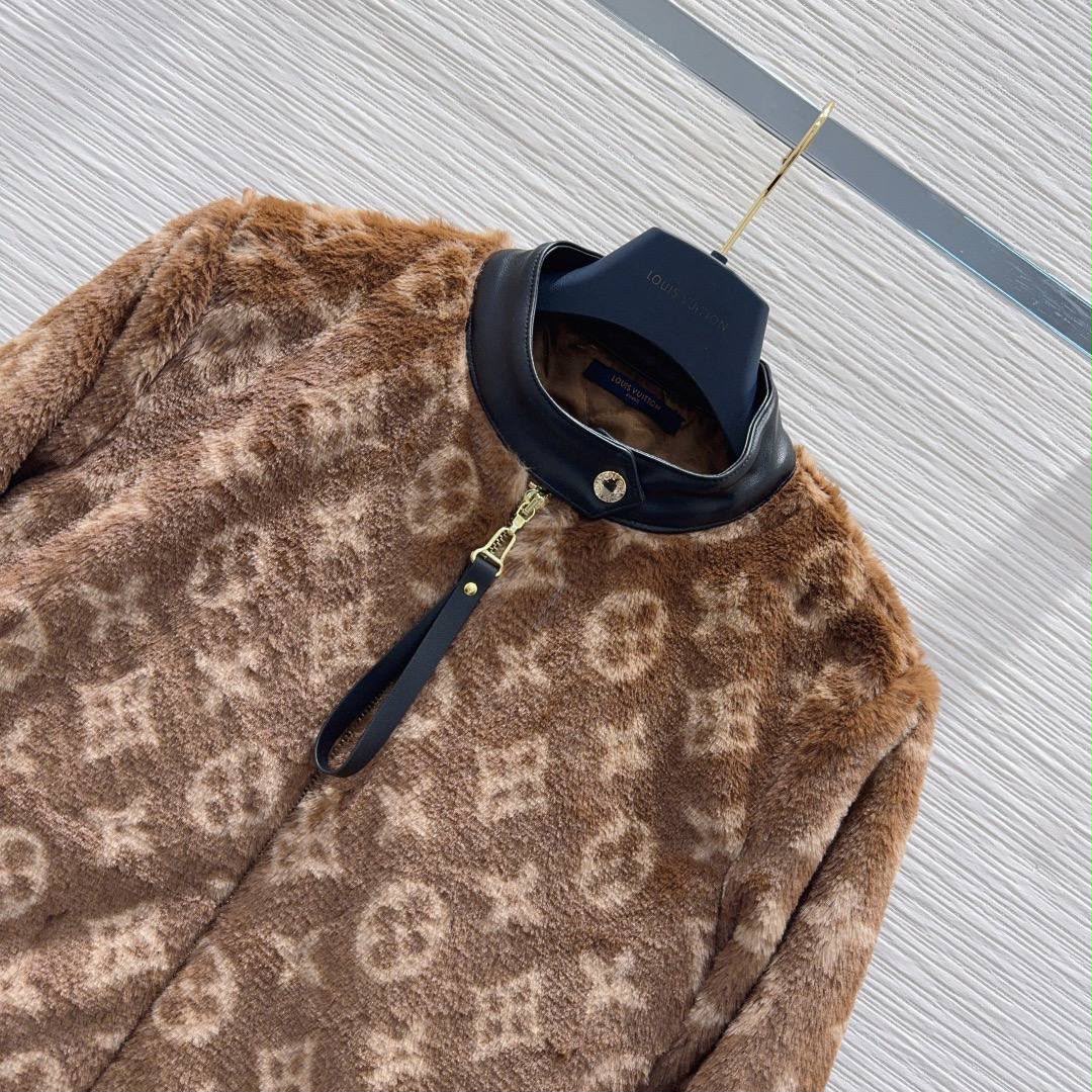 Louis Vuitton Monogram Fleece/Shearling Jacket