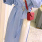 Blue Striped Wrap Long Shirt