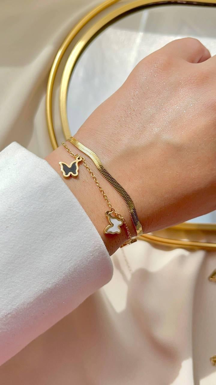 Gold Double Butterfly Bracelet