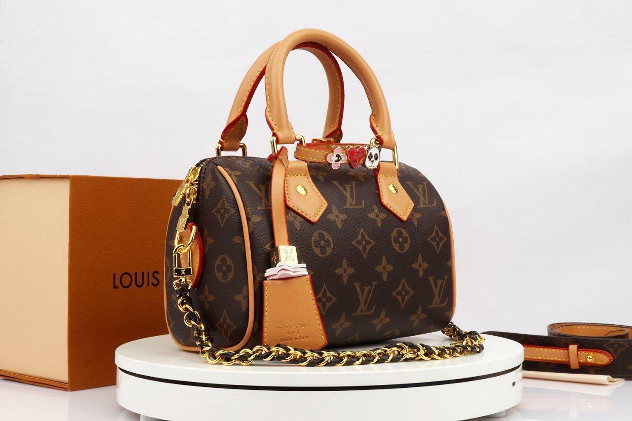 Louis Vuitton Speedy Bandoulière with Red Trim