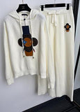 Cable-Knit style Two-Piece Tracksuit