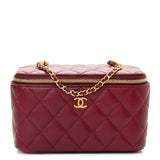 Chanel Lambskin Quilted Small Vanity Case With Chain