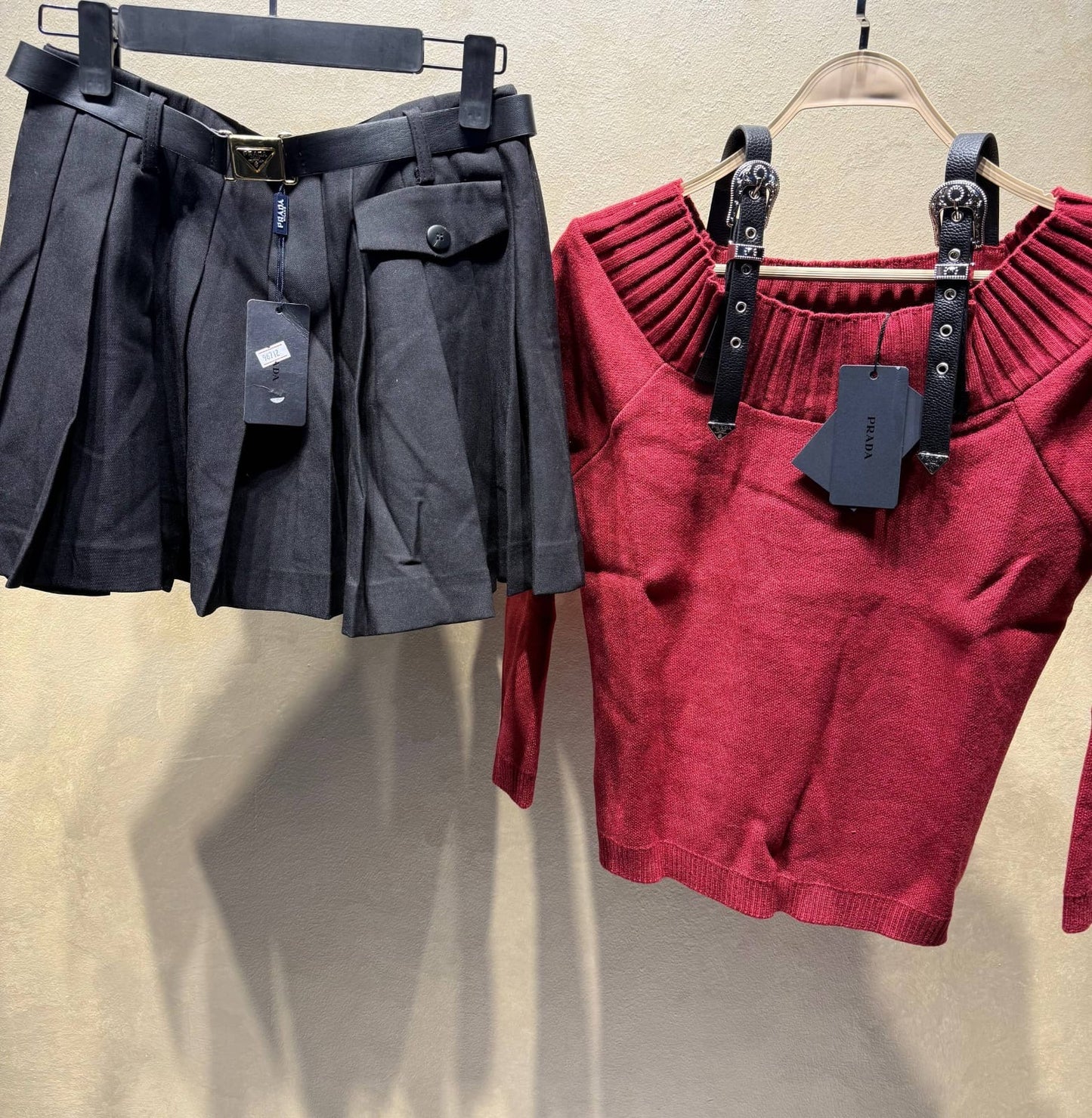 Prada Off Shoulder Knit Sweater