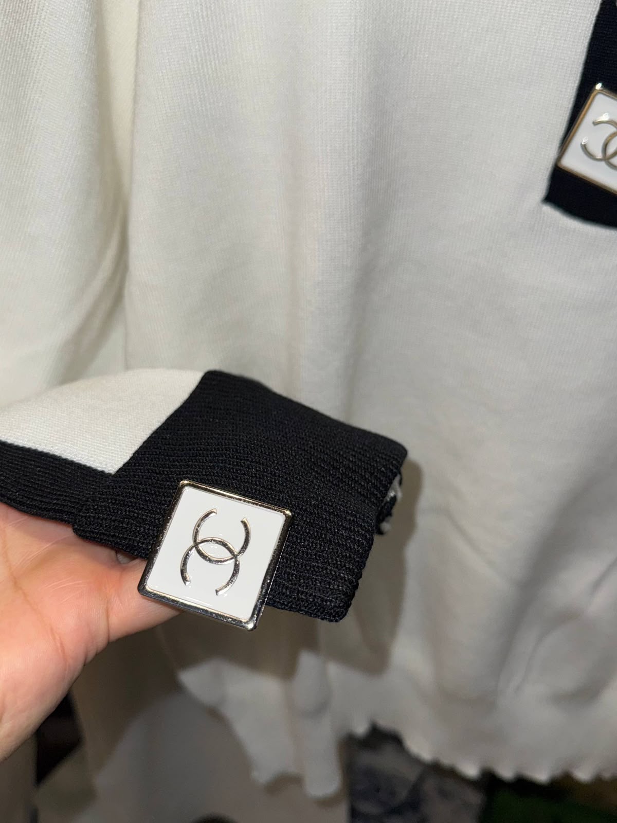 Chanel white knit two-piece set
