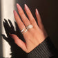 White Stone Gold Ring Set