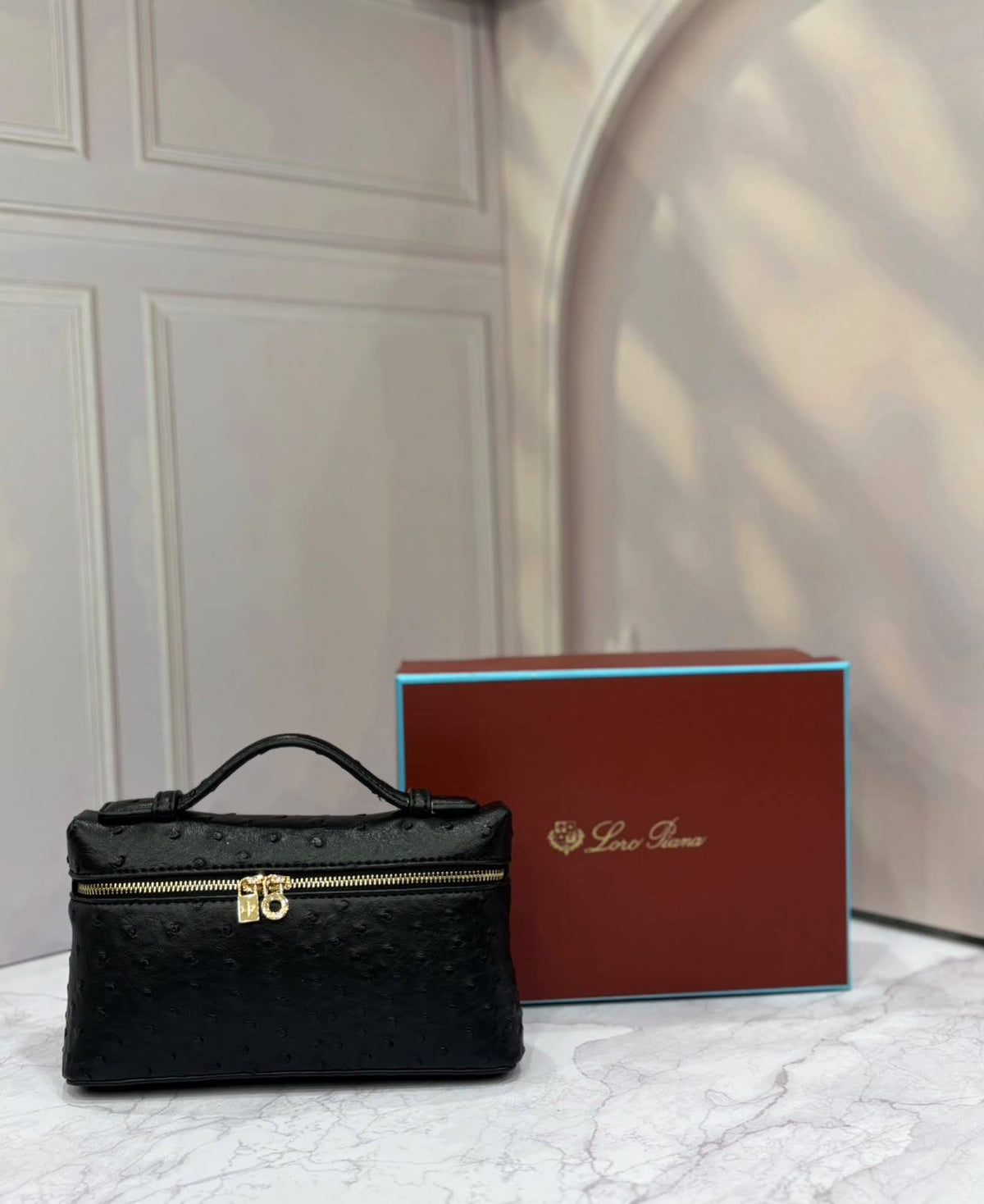 Loro Piana  Ostrich Extra Pocket L19 Pouch