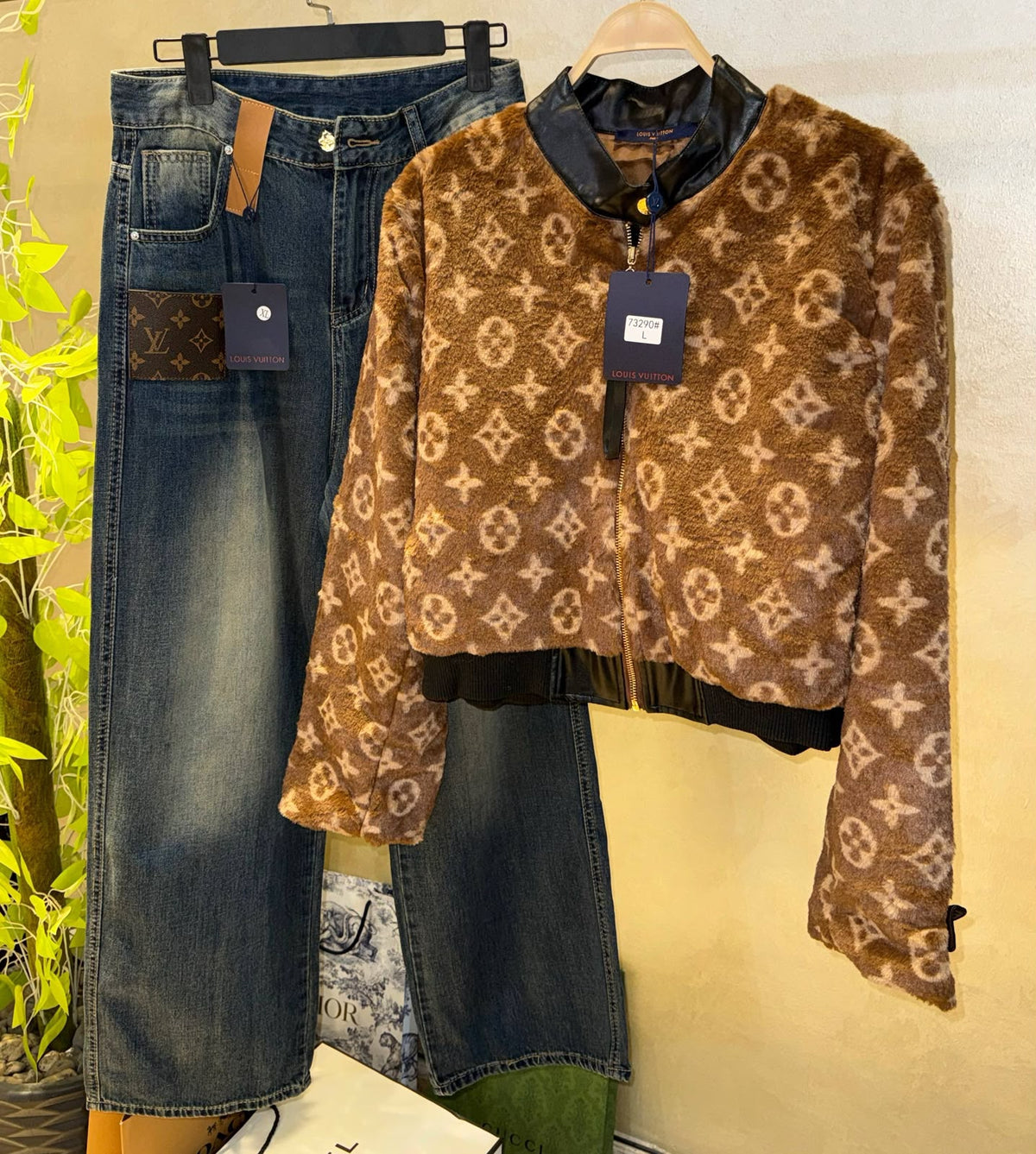 Louis Vuitton Monogram Fleece/Shearling Jacket