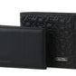 Men’s Genuine Leather Wallet & Card Holder – Black Pattern