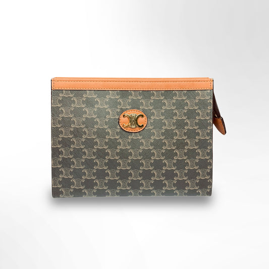 Celine Triophee Logo Pouch Clutch Bag