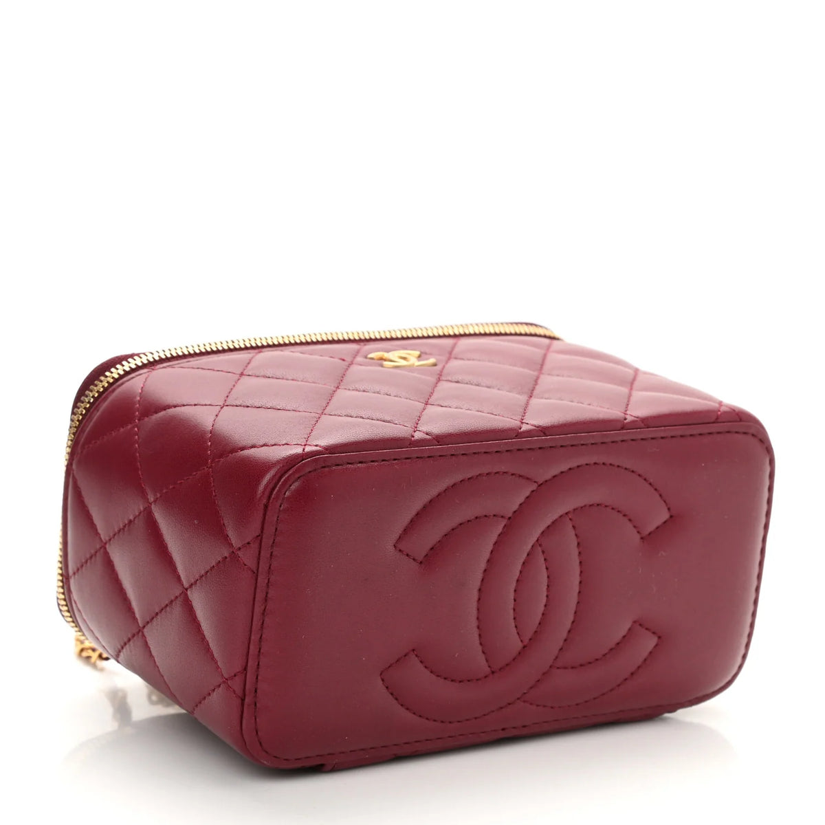 Chanel Lambskin Quilted Small Vanity Case With Chain