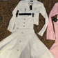 Balmain Knitted Button Cardi Dress Set in White