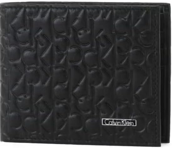 Men’s Genuine Leather Wallet & Card Holder – Black Pattern