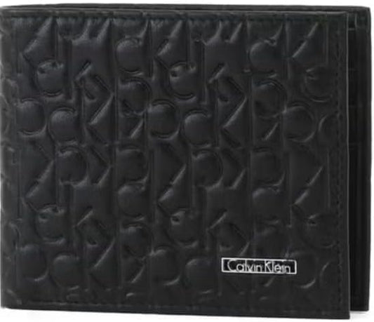 Men’s Genuine Leather Wallet & Card Holder – Black Pattern