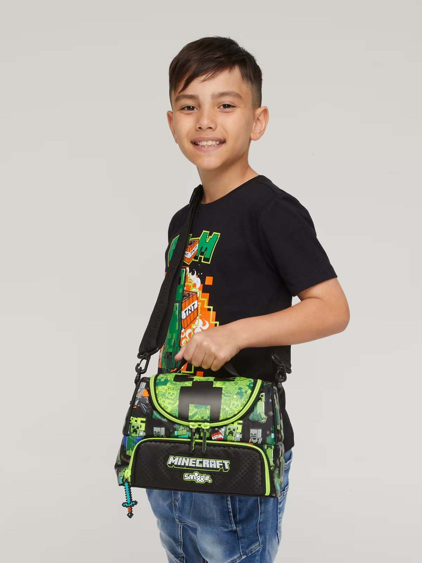 Smiggle Minecraft Double Pocket Lunchbox With Strap