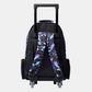 Smiggle Backpack Trolley with Light-Up Wheels in the Black Mermaid design