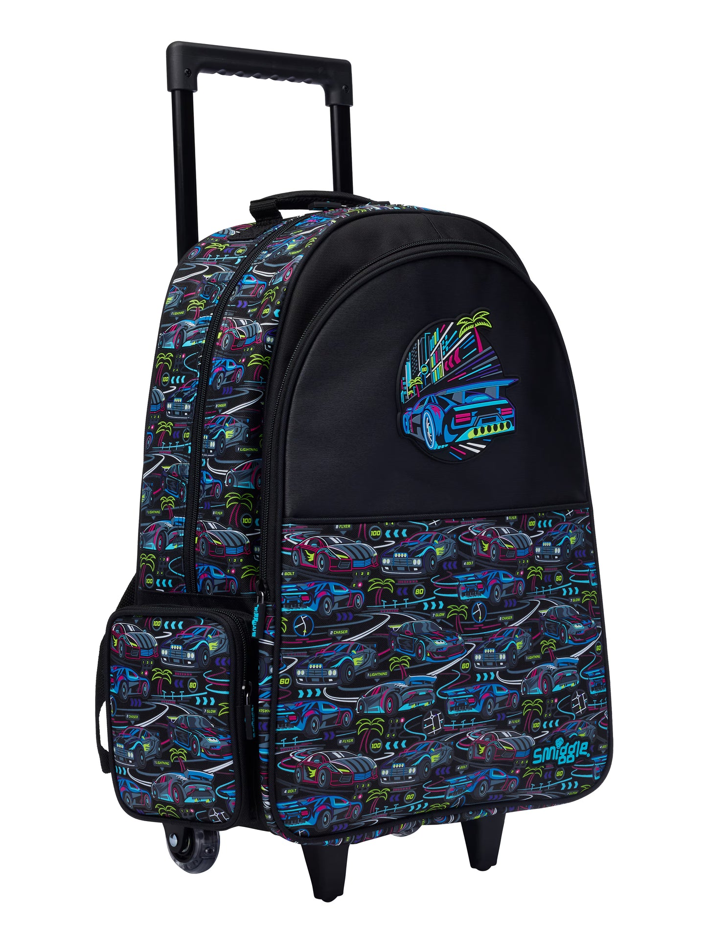 Smiggle Bright Eyes Trolley Backpack With Light Up Wheels