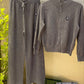 Lulue lemon knit lounge zip-up jacket and wide-leg pants sets
