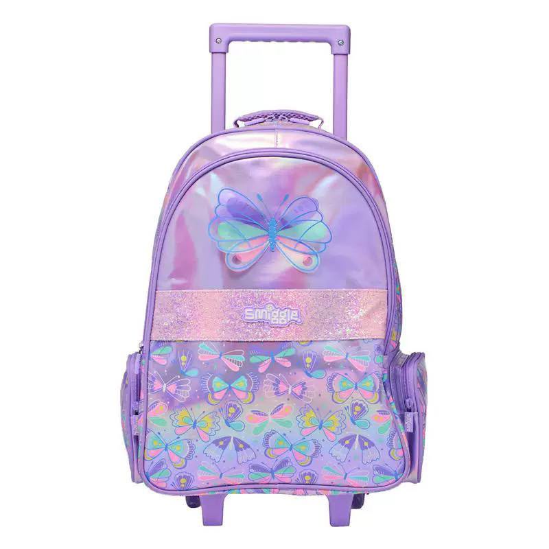 Smiggle Flutter Trolley Backpack With Light Up Wheels