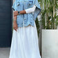 Cut Detail Denim Vest