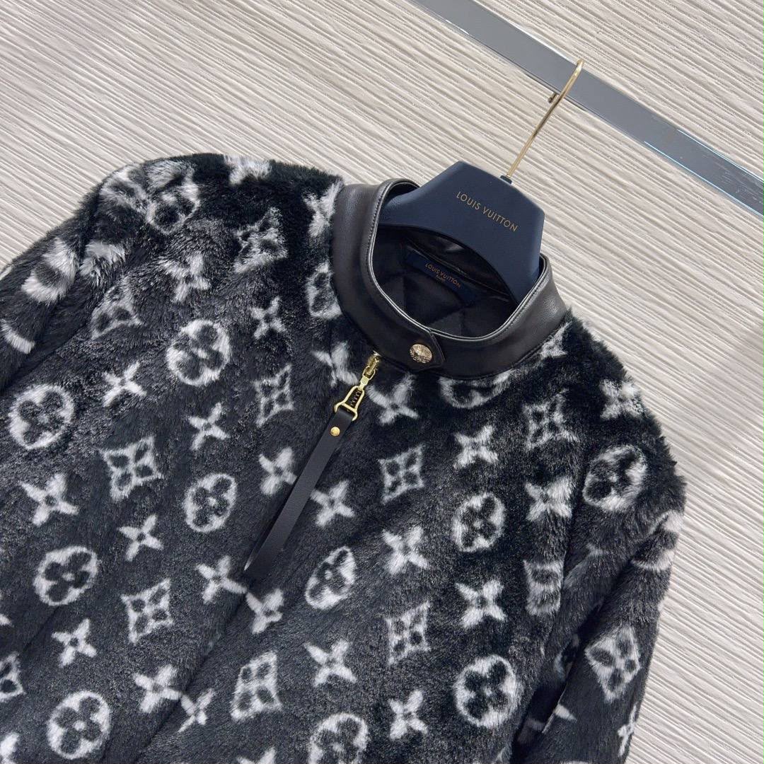 Louis Vuitton Monogram Fleece/Shearling Jacket