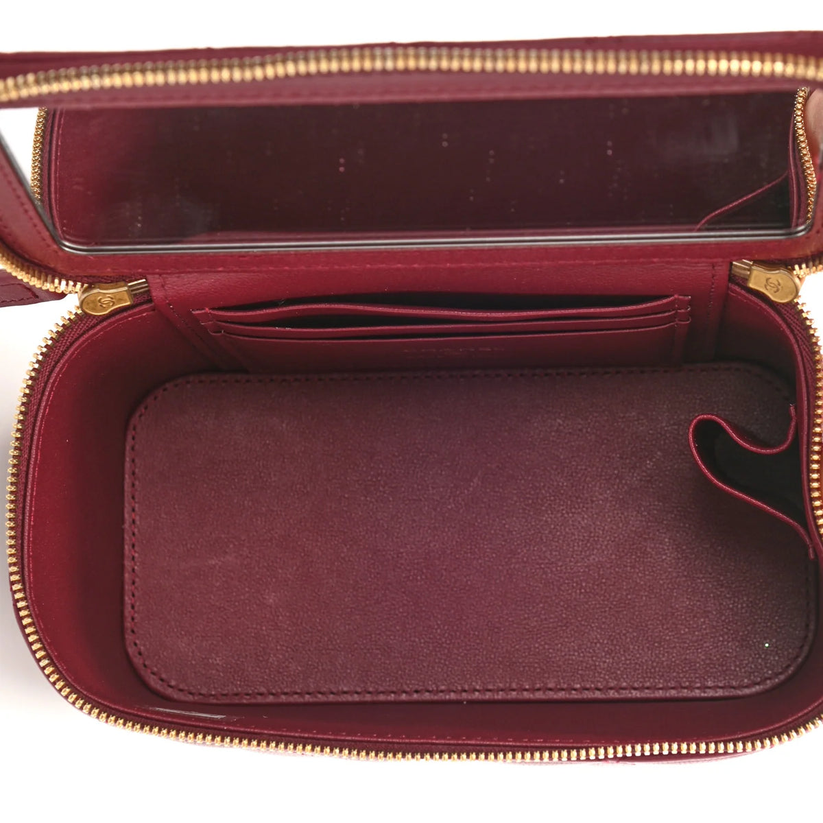 Chanel Lambskin Quilted Small Vanity Case With Chain