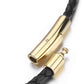 Fasio Men's and Women's 3mm Genuine Leather Necklace, Multicolor Braided Gold Stainless Steel Rope with Safety Clasp