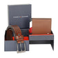 Tommy Hilfiger Cascais Free Size Belt+Wallet Gift Set for Men - Brown/Tan, Brown/Tan