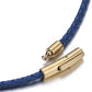 Fasio Men's and Women's 3mm Genuine Leather Necklace, Multicolor Braided Gold Stainless Steel Rope with Safety Clasp