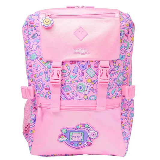 Smiggle Epic Adventures Attach Foldover 18 Backpack in pink