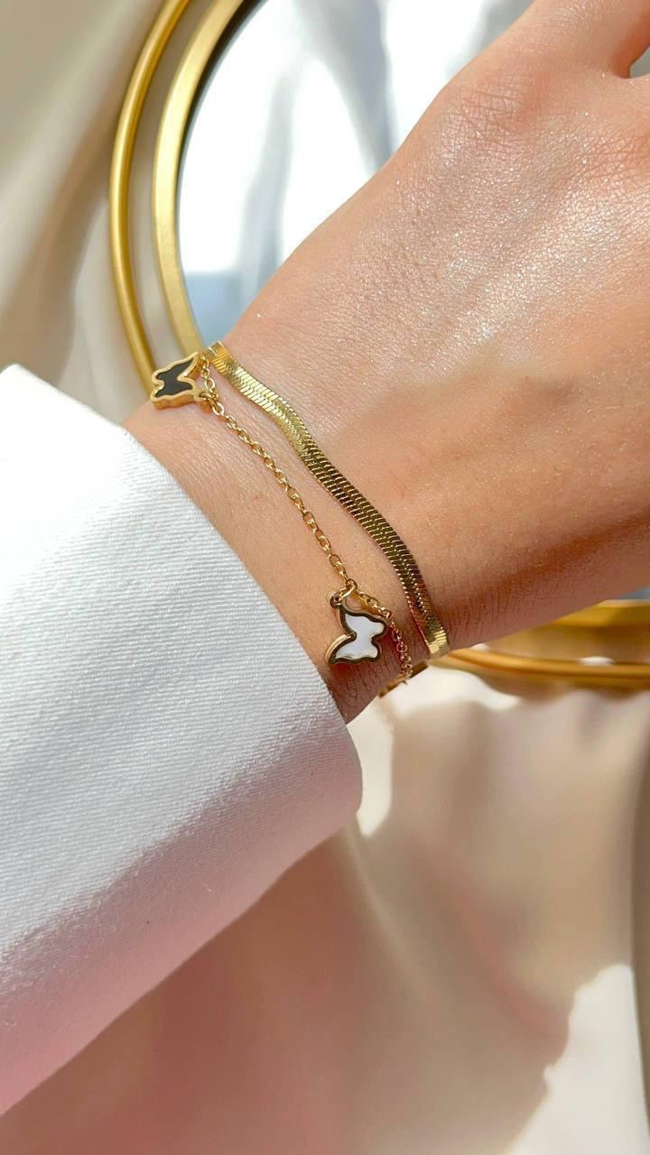 Gold Double Butterfly Bracelet