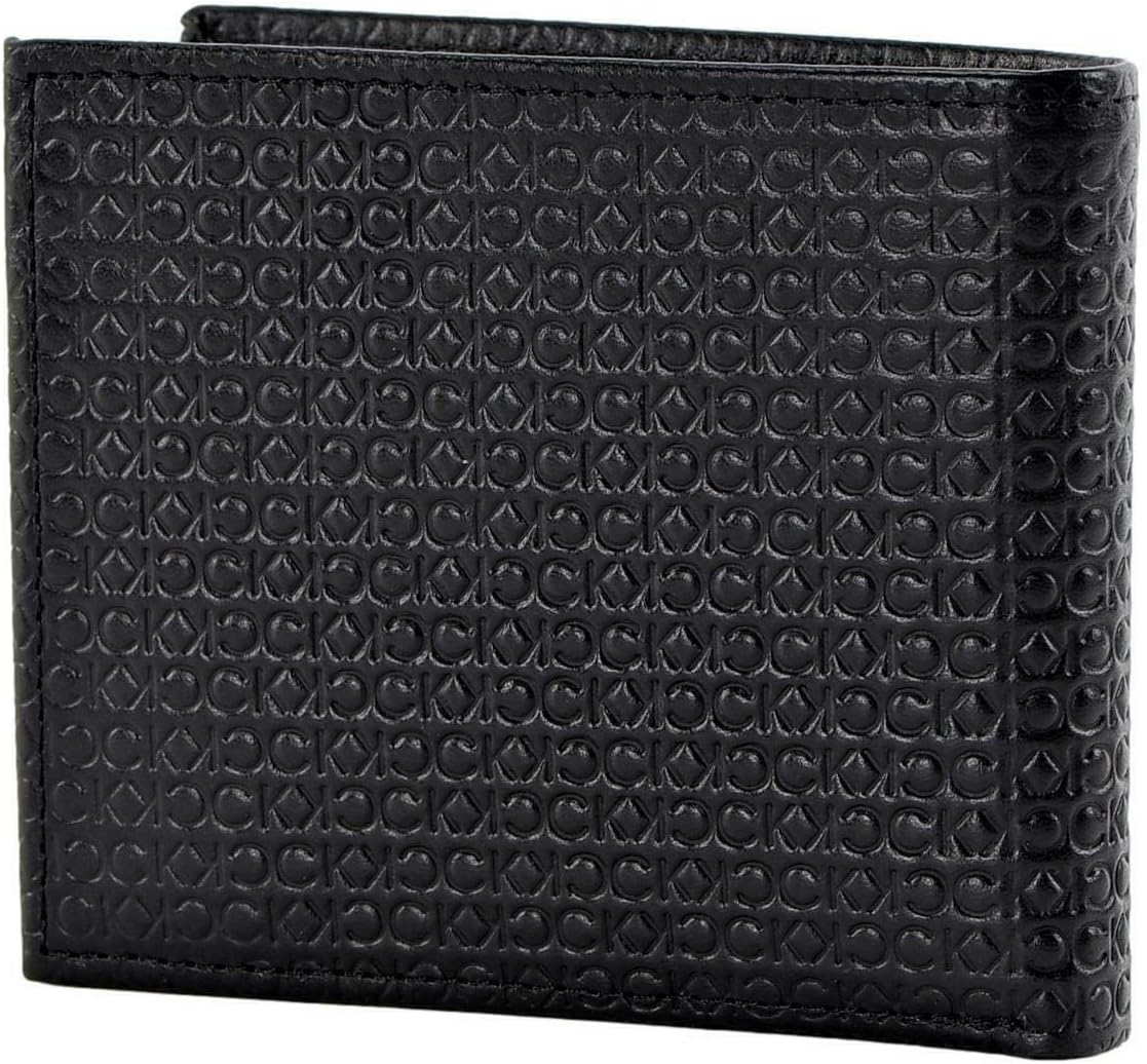 Calvin Klein Men's Genuine Leather Bifold Wallet with RFID Protection, Black