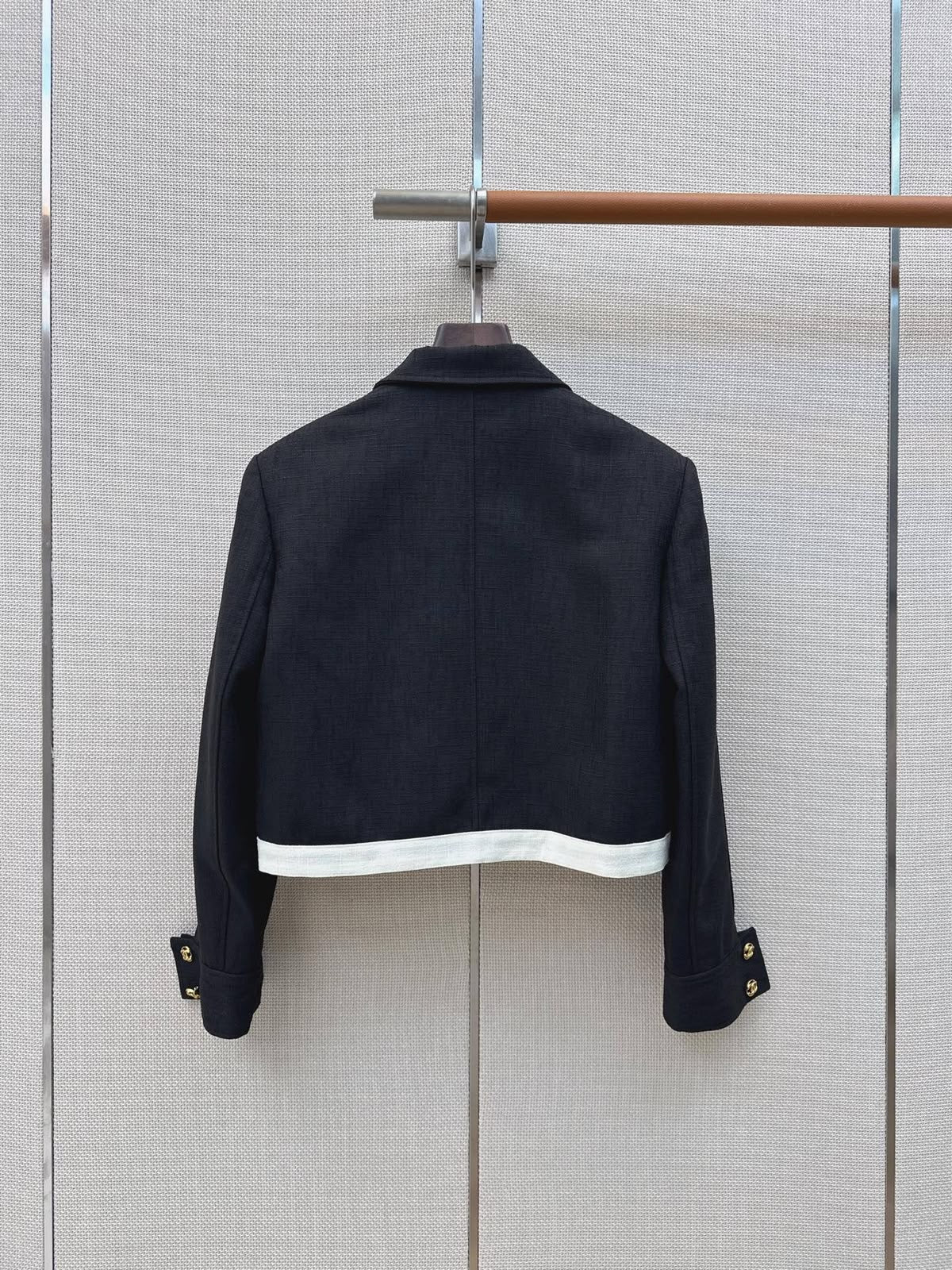 Chanel-style cropped black blazer