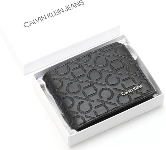 Calvin Klein Two layers Wallet for Men, Leather, Black