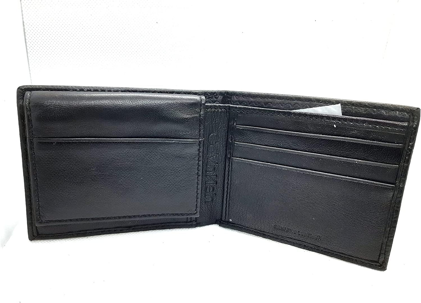 Calvin Klein Men's Genuine Leather Bifold Wallet with RFID Protection, Black