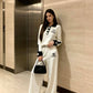 Chanel white knit two-piece set