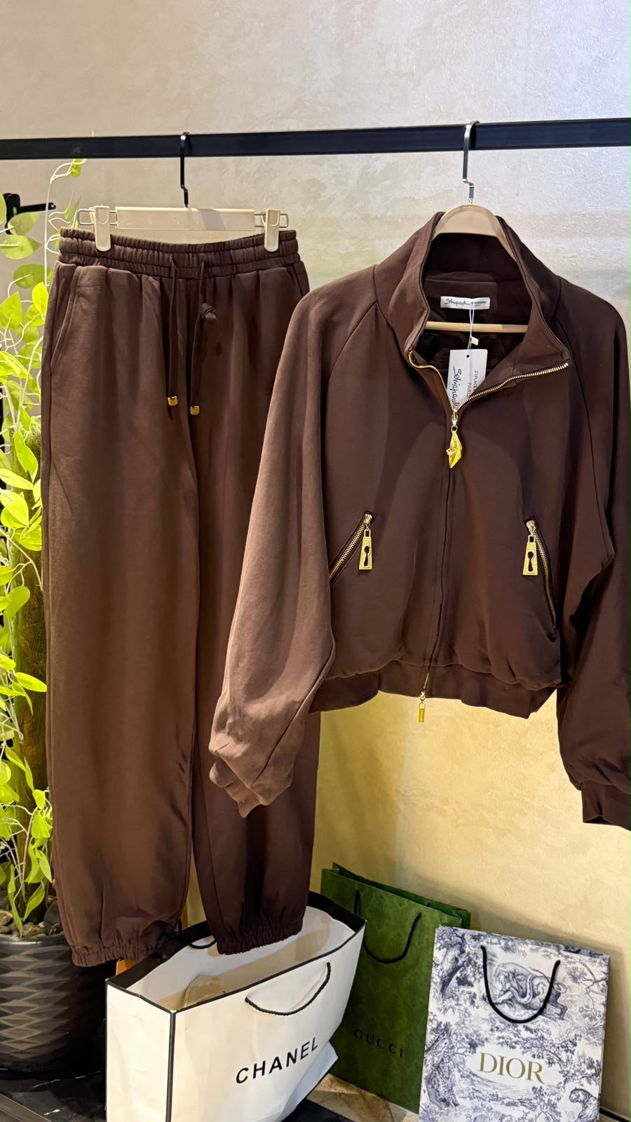 Schiaparelli Mock-Neck Zip-up Jacket and Matching Sweatpants