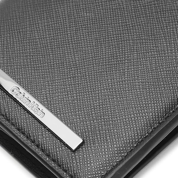 Calvin Klein Leather Black Plain Men Bi-Fold Coin Wallet (ST) - K50K511836BEH, Black