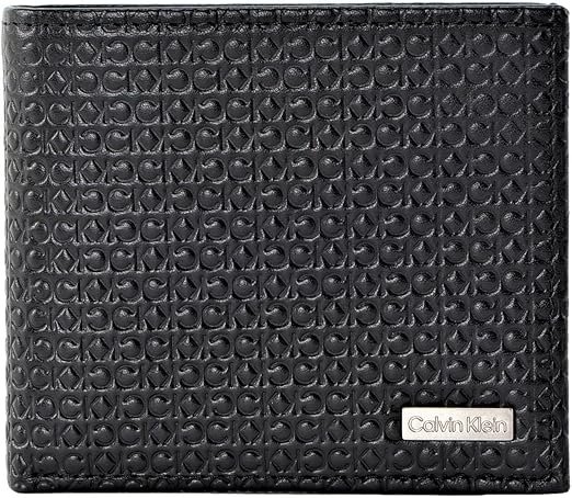 Calvin Klein Men's Genuine Leather Bifold Wallet with RFID Protection, Black