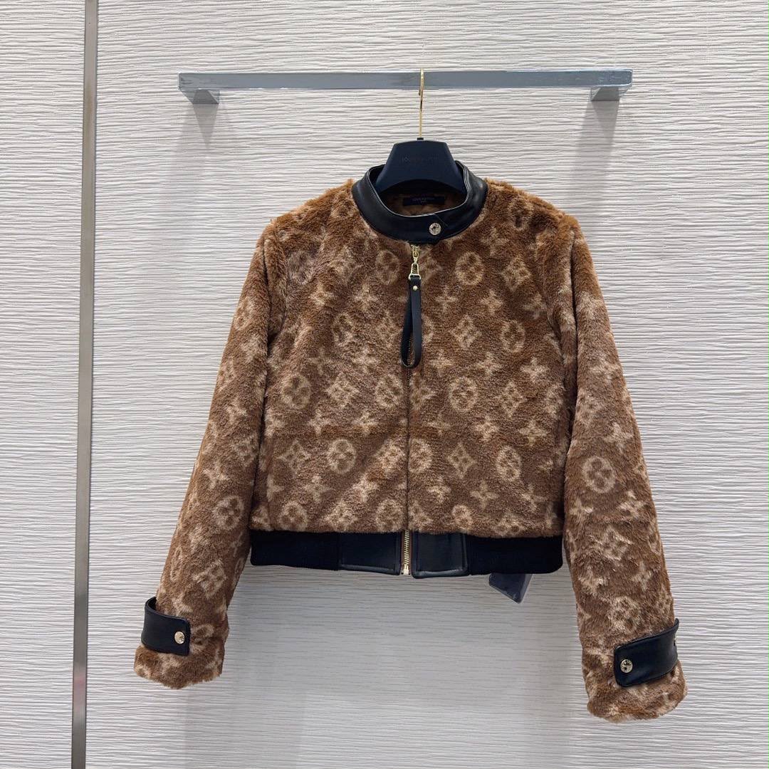 Louis Vuitton Monogram Fleece/Shearling Jacket