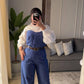 Denim Belted Jumpsuit
