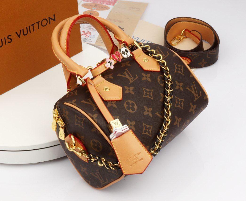 Louis Vuitton Speedy Bandoulière with Red Trim